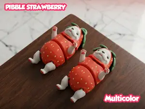 Strawberry Pibble, Viral Dog - Multi-color