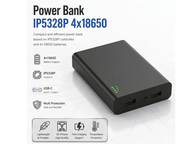 IP5328P Fast Charge Power Bank Case | 4x18650 