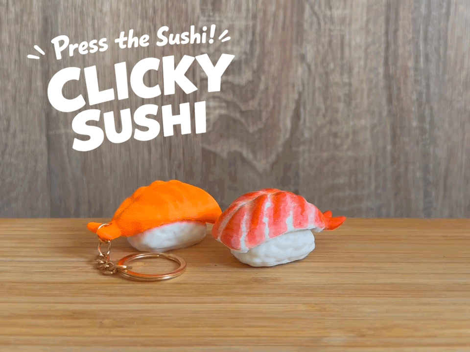 Clicky Sushi – Shrimp Nigiri Fidget Toy