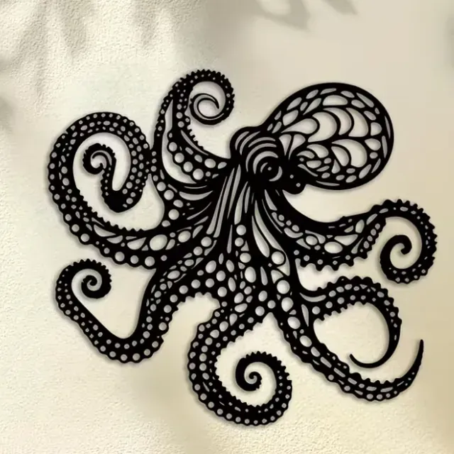 Scultura da parete a forma di polpo wall art — Image 2 of 5