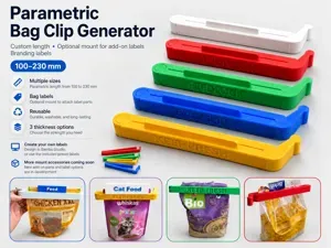 Parametric Bag Clip Generator | 100–230 mm