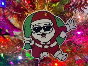Super Hero Santa Ornament - Action Claus