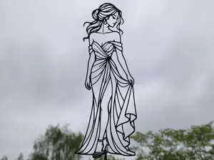Elegant Woman in Dress 2D Wall Art
