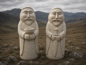 Ancient Turkic Balbal Statue Collection