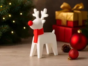 Minimalist Rudolph Deer Figurine - Christmas 2025