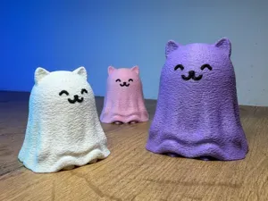 Ghost Cat – Fuzzy Skin Halloween Decoration