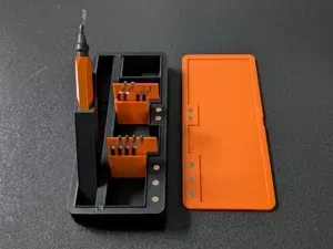 Stylish deburrer case with hinges for easy access