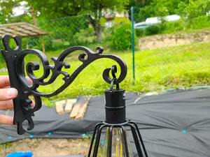 Garden lantern forged hanger