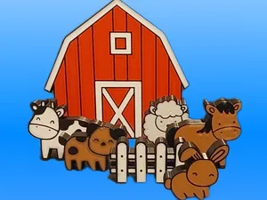 5 Tierfiguren mit Haus & Zaun Kleinkind-Spielzeug