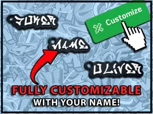 Cool Graffiti Font Fully Custom Keychain Generator