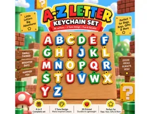 Super Mario A–Z Letter Keychain Chunky Charms