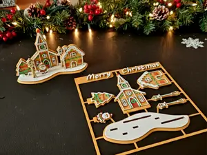 kit card  gingerbread christmas village 