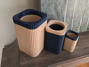 Reimagined Art: Ribbed Square Vase