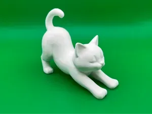Katze die sich am strecken ist