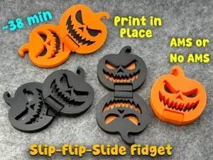 Scary Halloween Pumpkin Slider + Flip Fidget