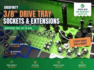3/8" Drive Gridfinity Tray – Sockets & Extensions