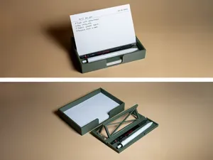 A6 Note Card & Pen Desk Organizer | NotePad Caddy