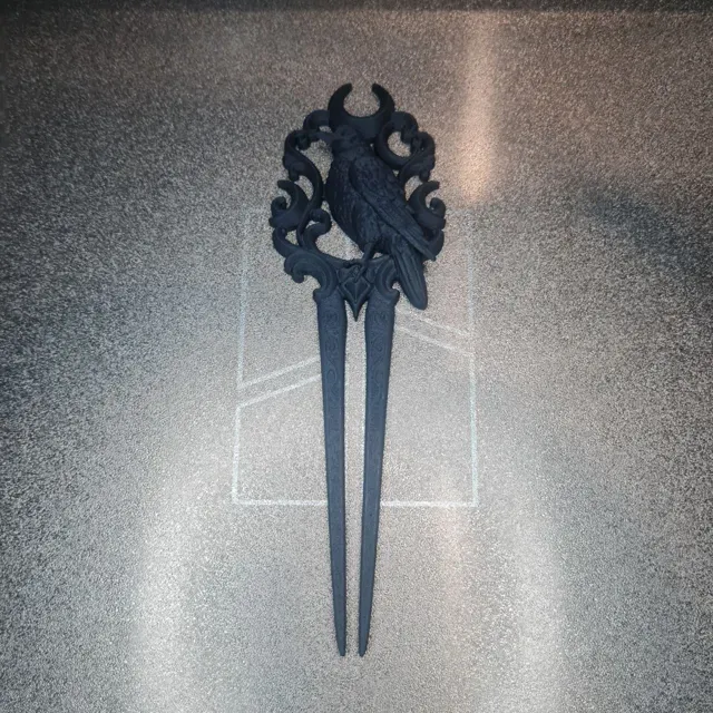 Goth Raven Moon Hair Fork — Image 7 of 7