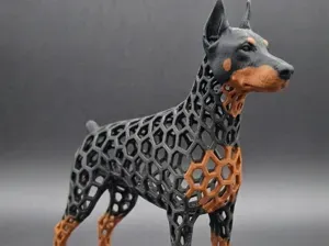 Voronoi Doberman Pinscher Figure -X2D- zero waste