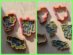Minecraft Chicken Cow Dog Wolf Cookie Cutter Clay