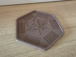 Cozy Autumn Maple Leaf Hex Coaster - (Glass & Mug)