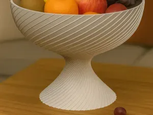 Elegante 3D-Obstschale mit Spiraldesign