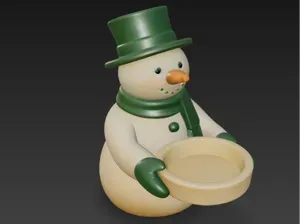 Schneemann mit Teelichthalter (3D-Druckmodell)