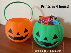 Large Pumpkin Treat Bucket in Vase Mode