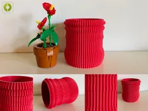 Flowline Ribbed Vase Wavy Planter & Organizer