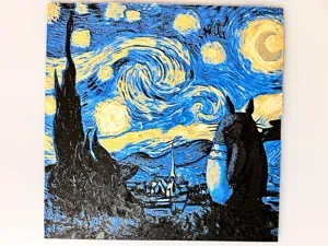 Totoro Starry Night van Gogh