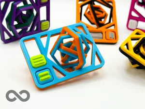 Hexagon Gyro Card Fidget - Print in Place