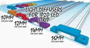 Light diffuser for IP20/IP30 LED Strips