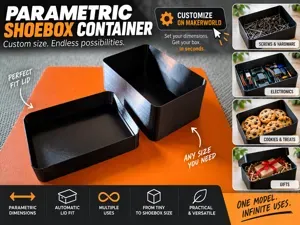 Fully Parametric Storage Box with Lid - Shoebox