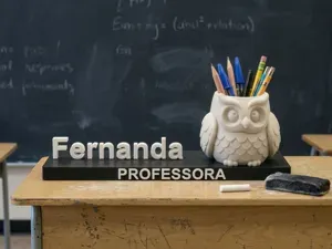 Organizador e Porta-Lápis Coruja Personalizável