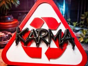 KARMA sign – Cause & Effect Street Art  Wall Decor