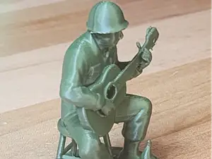 Green Man Toy Soldier Army Man Guitar Camp Fire 