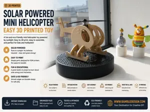 Solar Powered Mini Helicopter –Easy 3D Printed Toy