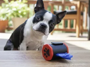 Dog Poop Bag Dispenser with 'Hands-Free' Clip