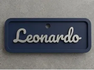 Leonardo Name Tag Keychain Dual Color Personalized