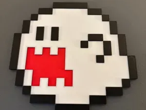 8bit Mario Boo Wall Art