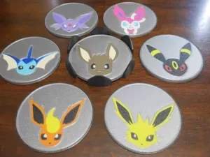 Eeveelution Coasters x7 - Eevee Umbreon Jolteon