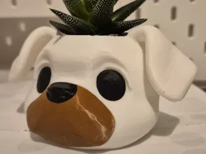 English Bulldog Puppy Head Succulent/Flower Pot
