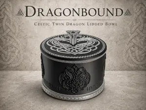 Dragonbound – Celtic Twin Dragon Lidded Bowl