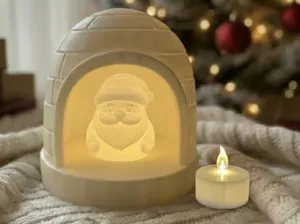Arctic Glow Santa Tea Light Lantern