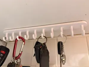 Under shelf/cabinet 10 key ring chain holder