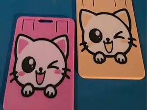 Cute Cate work or school ID card/badge holder