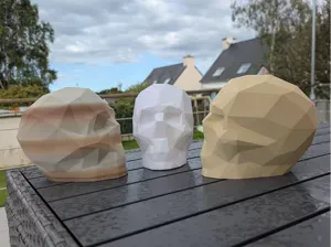 Crâne Low Poly – Tirelire Stylée