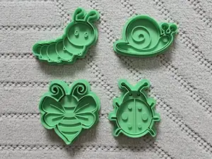 Cute Bug Insect Cookie Cutter Stamp Playdoh Set
