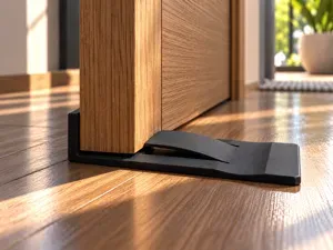 Self-Locking Door Stop with Bumper