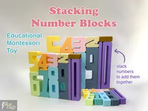 Stacking Number Blocks - Montessori Math Toy